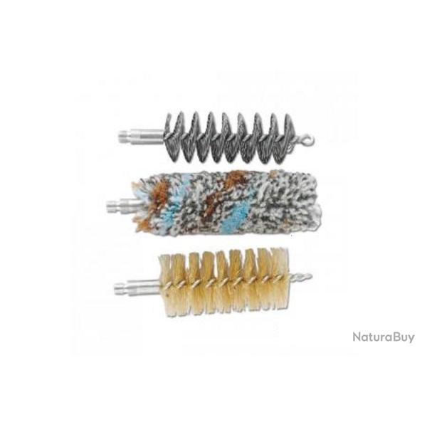 Set de 3 brosses - Nylon/Laine/Acier Cal. 16