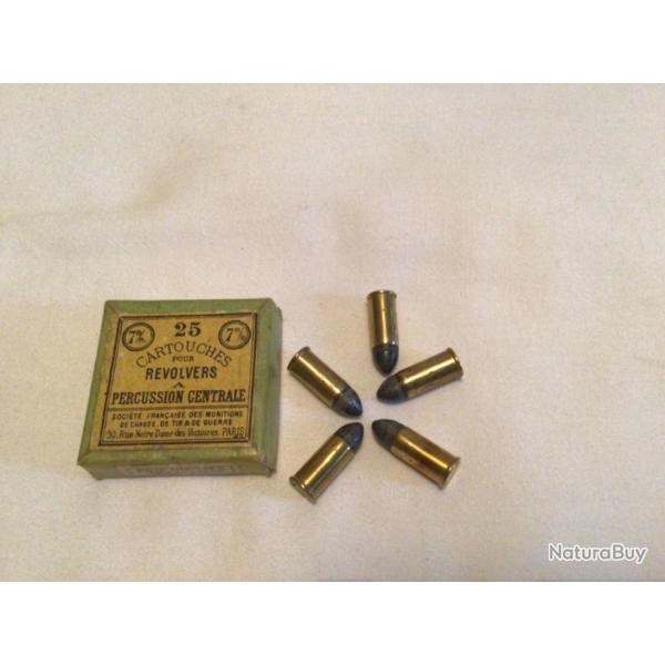5 cartouches 320 bulldog 7m/m percussion centrale