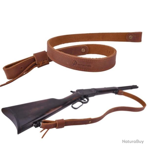 �charpe en cuir de buffle pour fusil MARRON SANS ATTACHE