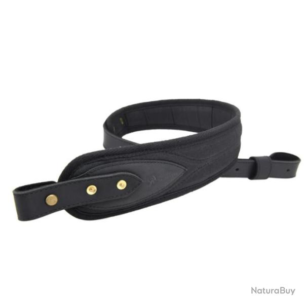 Sangle de fusil de chasse en cuir r�glable NOIR