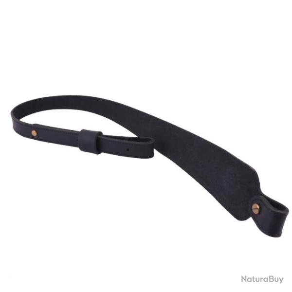 Sangle r�glable en cuir pour fusil de chasse NOIR SANS ATTACHE - LIVRAISON GRATUITE !!