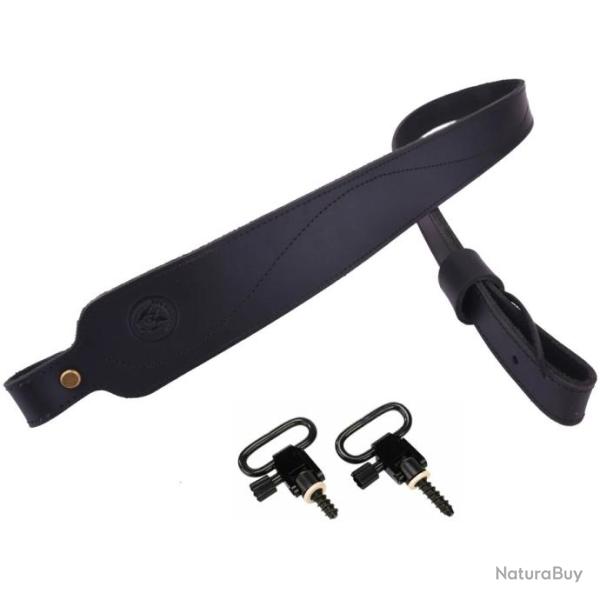 Sangle pour fusil de chasse, 1 " NOIR- 2 �merillons
