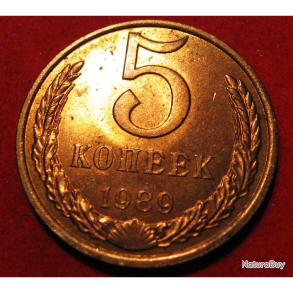 RUSSIE   piece de monnaie  de 5  kopeck 1989 ttb