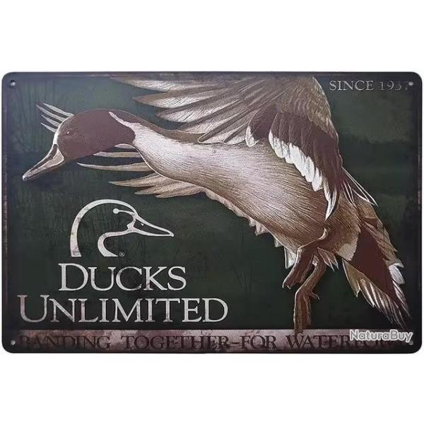 Plaque d�corative m�tal Ducks Unlimited pilet