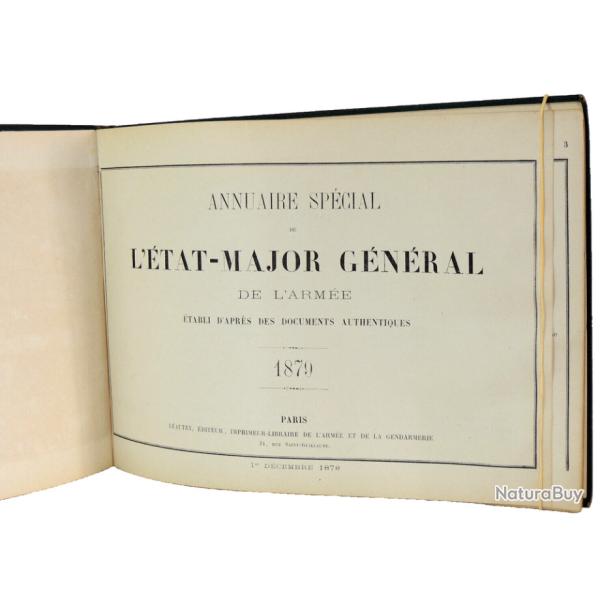 Militaria. Annuaire spcial de l'tat-major gnral de l'arme, 1879 ( rare)