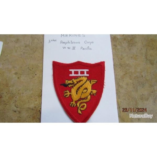 patch US marine 3� amphibious corps navy USMC ww2 US insigne deuxi�me guerre am�ricain pacifique
