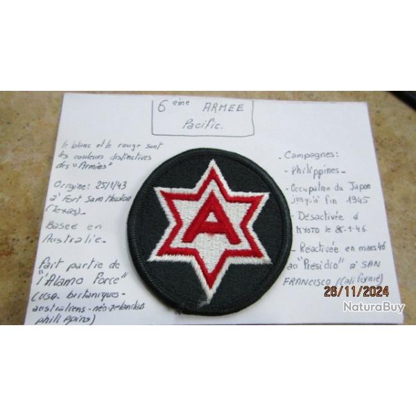 5� arm�e patch US insigne post deuxi�me guerre am�ricain tenue combat Cor�e Vietnam