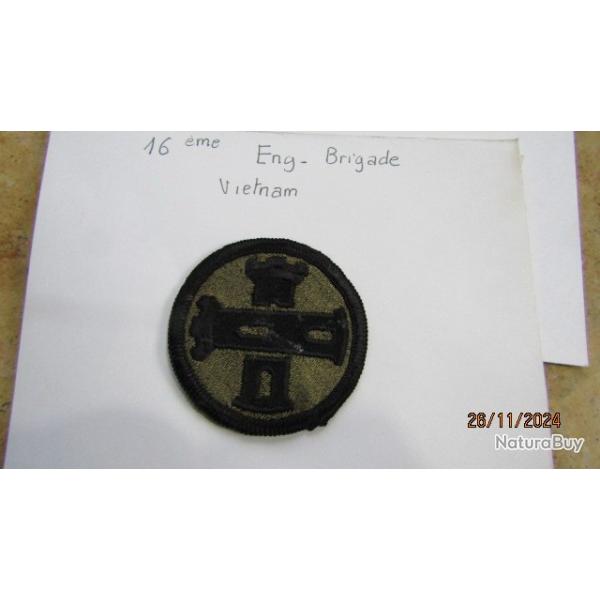 16� engeneer brigade patch US insigne post deuxi�me guerre am�ricain tenue combat Cor�e Vietnam
