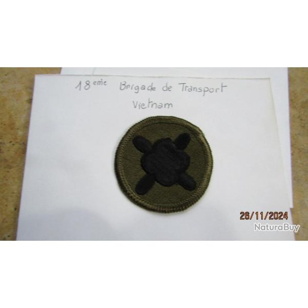 18 transport brigade  patch US insigne post deuxi�me guerre am�ricain tenue combat Cor�e Vietnam