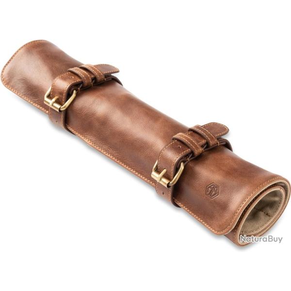 Etui � couteau de chef cuisine cuir de buffle Rouleau � couteaux sac de cuisine Sac � couteaux