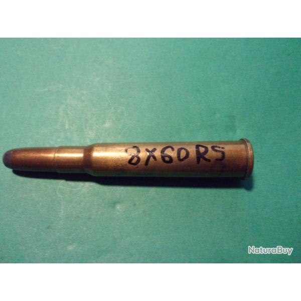 1 Munition de chasse en 8x60 RS ( *PS* 8x60 RS ) �tui laiton, balle plomb chemis�e,