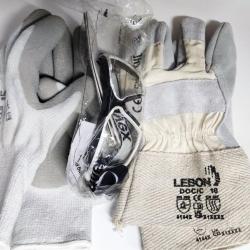 2 Paires de gants de travail + Lunettes de s&eacute;curit&eacute; UVEX