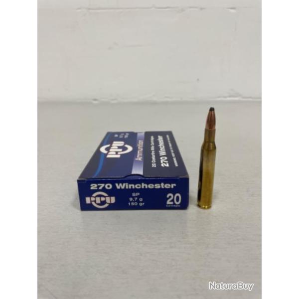 !! NEUF !! MUNITIONS PPU PARTIZAN CALIBRE 270WIN 150GRAINS