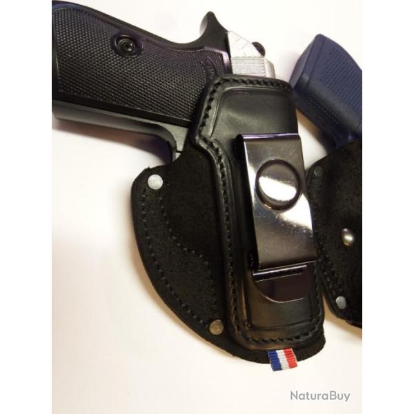 ETUI INSIDE "TOWNSEND" � clip en PEAU pour Walther PPK (entreprise artisanale fran�aise)
