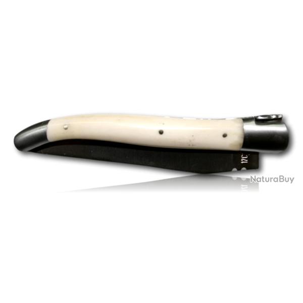 COUTEAU LAGUIOLE EN AUBRAC 12CM INOX 2 MITRES OS DE VACHE