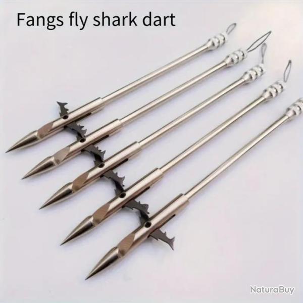 Lot De 5 Fl�chettes De Rechange Acier Inoxydable Pour Lance-Pierres Six Bords Eau Profonde P�che