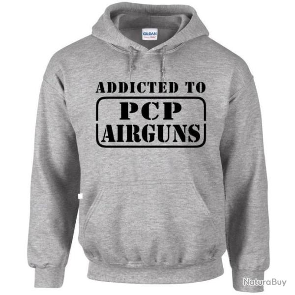 Sweat � capuche ADDICTED TO AIRGUNS - carabine air comprim� Pellet Diabolos Hatsan FX Cometa Crosman