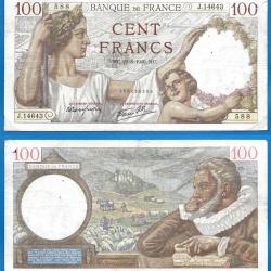 France 100 Francs 1940 22 Aout Sully Grand Billet Sully Franc Frs Frc Frcs