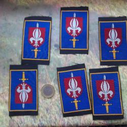 lot de 6 &eacute;cussons insigne tissu patch CMD LILLE COMMANDEMENT MILITAIRE