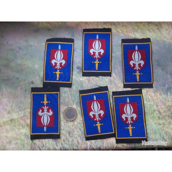 lot de 6 �cussons insigne tissu patch CMD LILLE COMMANDEMENT MILITAIRE