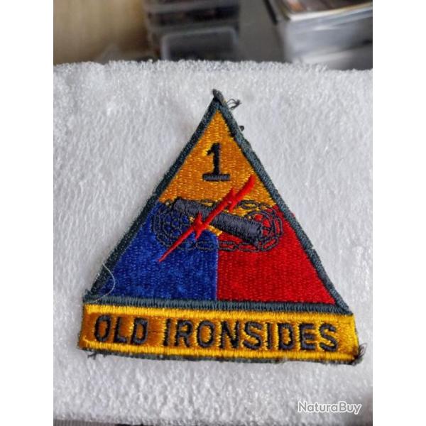 Patch arm�e us 1ST ARMORED DIVISION +TAB OLD IRONSIDE ORIGINAL