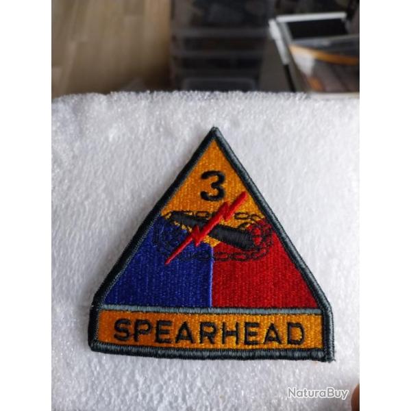 Patch arm�e us 3rd ARMORED DIVISION +TAB SPEARHEAD ORIGINAL 1