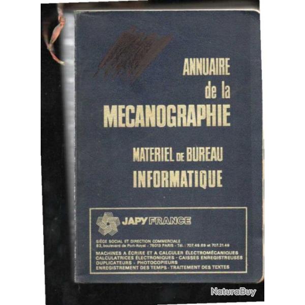 annuaire de la m�canographie mat�riel de bureau informatique 1977