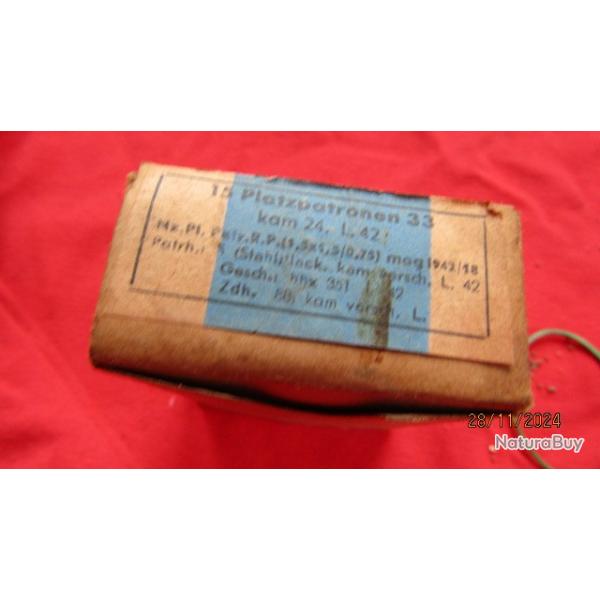 1 boite pleine mauser 98k seconde guerre ww2 t�te bois mauve "repacked" N� ann�e stock diff neutra