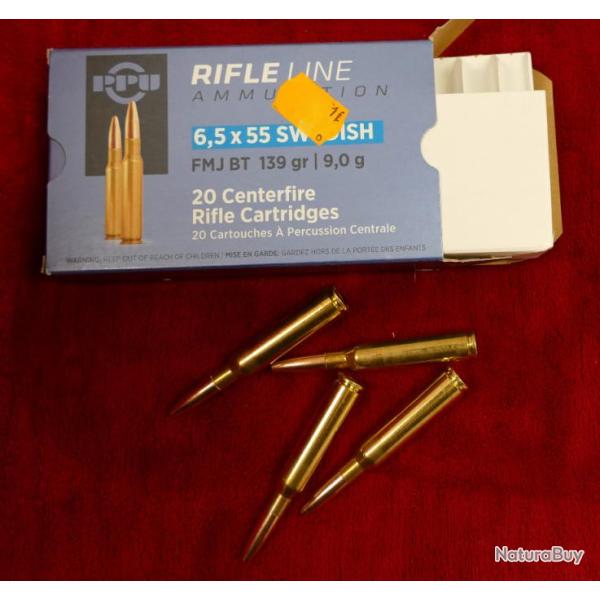 Cartouches Partizan Cal. 6,5x55 Su�dois 139-Grs FMJ BT x20