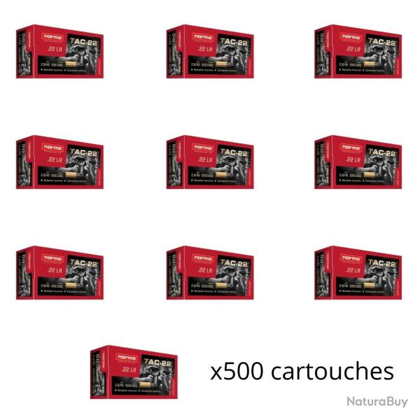 Munitions NORMA tac cal.22lr 40gr par 500