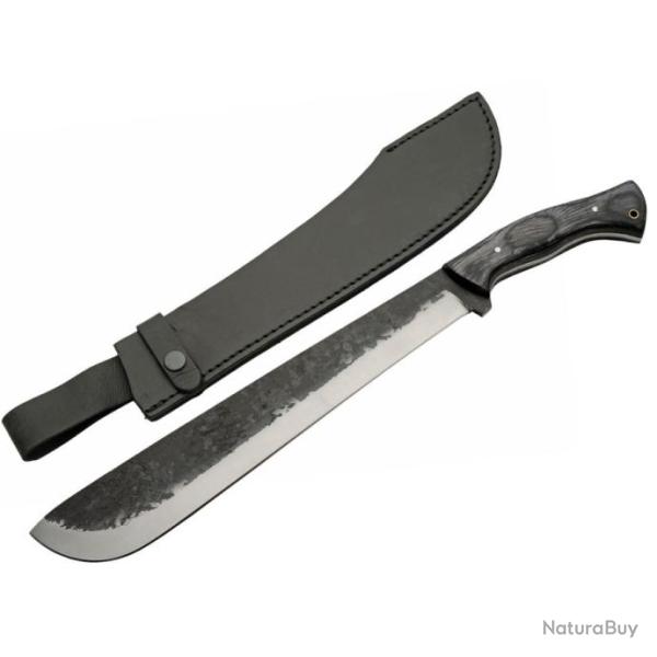 Couteau Rite Edge Machette Lame Acier Carbone Manche Bois Etui Cuir PA203509