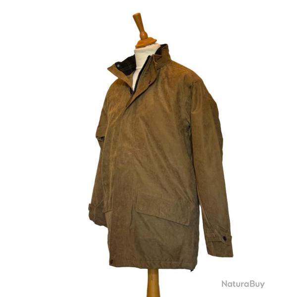 Manteau homme en toile impermable beige Fabriqu en Irlande coupe classique respirante