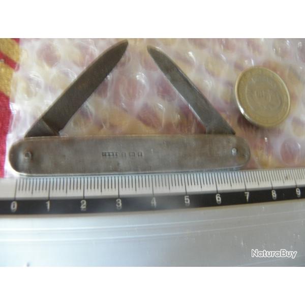 Couteau � fruits pliant antique en argent sterling poin�onn� birmingham 1902