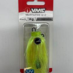 T&ecirc;te plomb&eacute;e VMC mustache rig UV chartreuse 14gr
