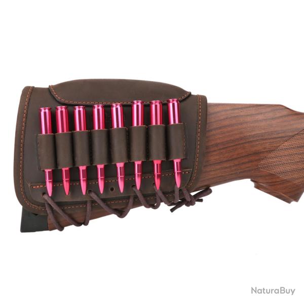 CARTOUCHI�RE DE CROSSE POUR DROITIER EN CUIR 8 EMPLACEMENTS MUNITIONS RAYEES - LIVRAISON GRATUITE