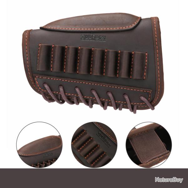 CARTOUCHI�RE DE CROSSE POUR GAUCHER EN CUIR POUR ARME RAY�E 7 BALLES - TOURBON LIVRAISON GRATUITE