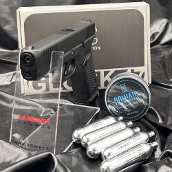 Pack Pr&ecirc;t &agrave; tirer PISTOLET GLOCK 17 GEN5 - CO2 PLOMBS 4.5MM
