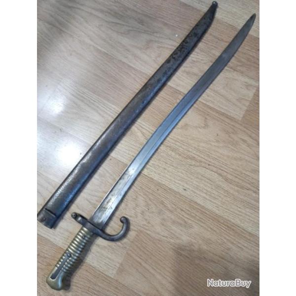 Rare ba�onnette Chassepot, fabrication Allemande P.D.L.