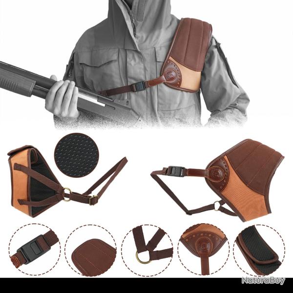 PROTECTION D'�PAULE ANTI-RECUL POUR GAUCHER EN CUIR ET TOILE - TOURBON LIVRAISON OFFERTE