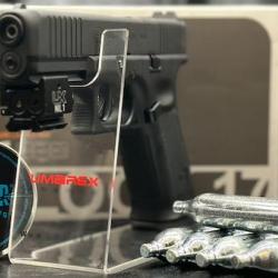 PACK LASER PR&Ecirc;T A TIRER PISTOLET GLOCK 17 GEN5 MOS CO2 CAL 4.5MM - BLACK