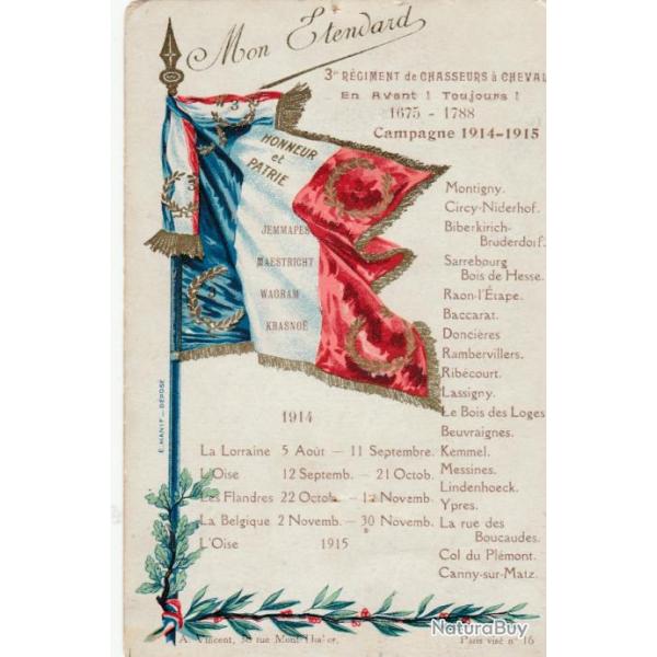 CPA -  "Mon drapeau, 3me r�giment chasseurs