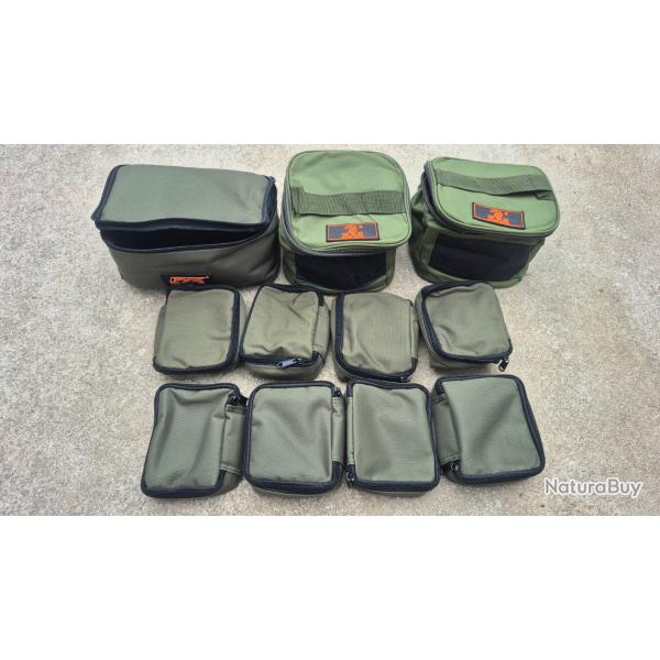 lot complet sac et pochette peche carpe