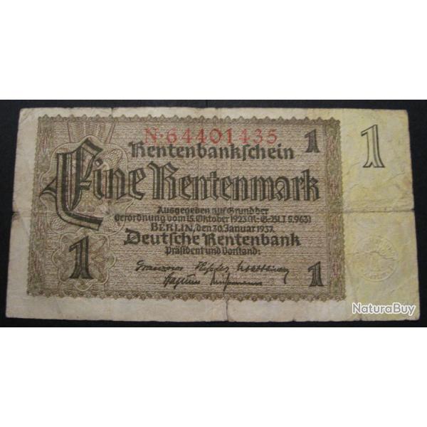 ALLEMAGNE billet de 1 fine deutsch du 30 janvier 1937