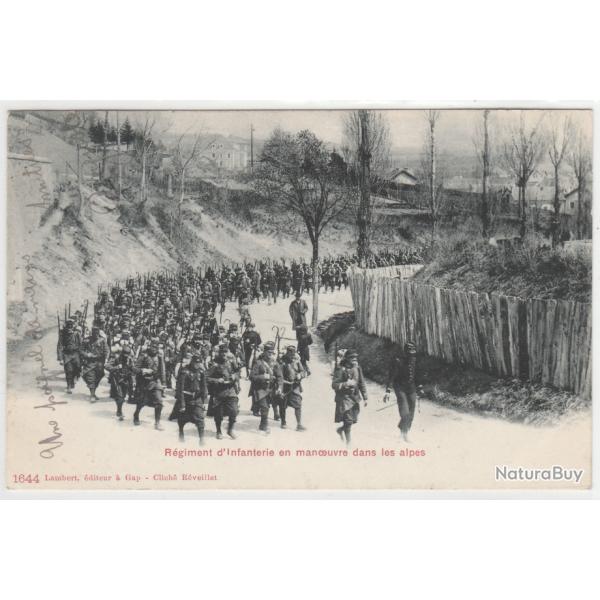 CPA - R�GIMENT D'INFANTERIE EN MAN�UVRE DANS LES ALPES
