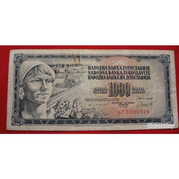 yougoslavie  billet de 1000  dinars  1981 tb+