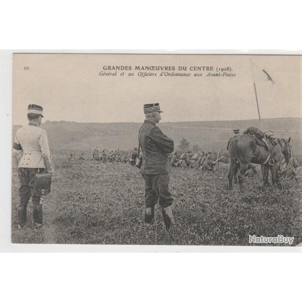 CPA - Grandes Manoeuvres du Centre G�n�ral et ses Officiers