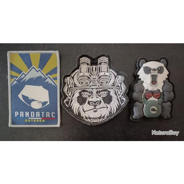 Lot �cussons morale patch tactical panda 3 pi�ces.