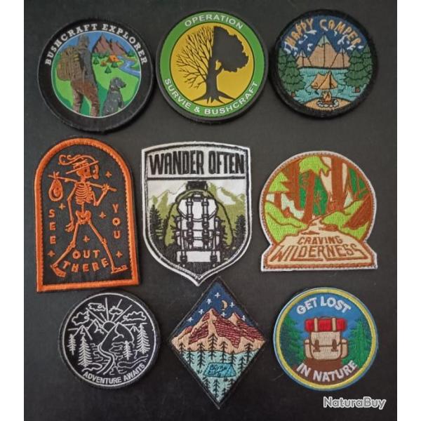 Lot �cussons morale patch outdoor bushcraft randonn�e 9 pi�ces.