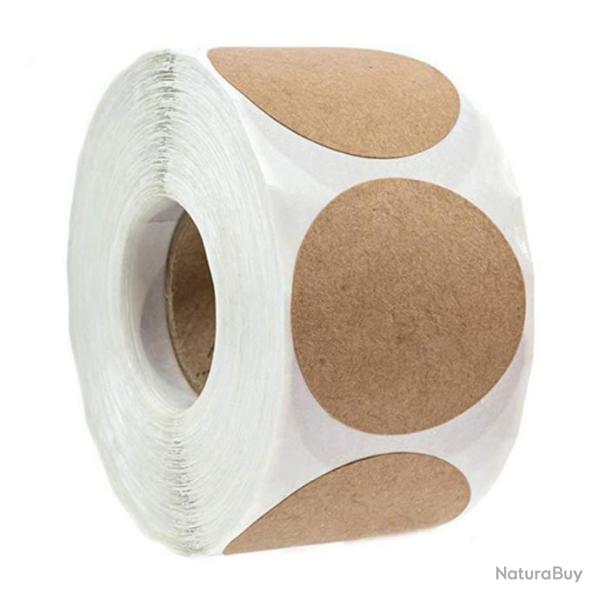 Lot de 50 pastilles autocollantes 25mm - Marrons