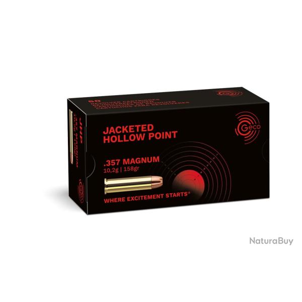 Cartouches GECO Calibre 357 MAGNUM - Jacketed Hollow Point - 158grs - Boite de 50 unit�s
